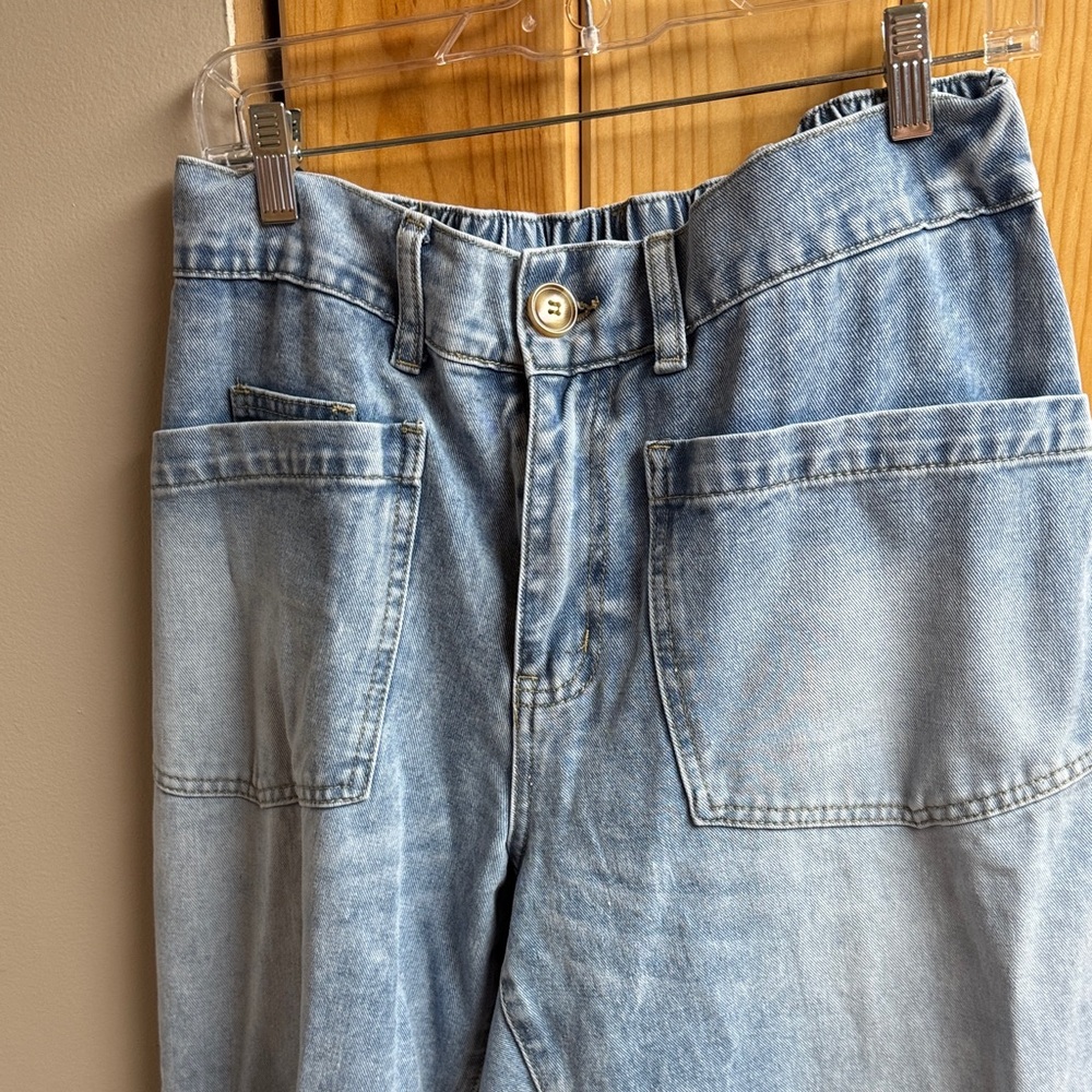 SHEIN Light Blue Flare & Wide Leg Jeans - Picture 4 of 6